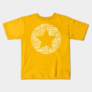 Word collage: SHINE + star (white) Kids T-Shirt